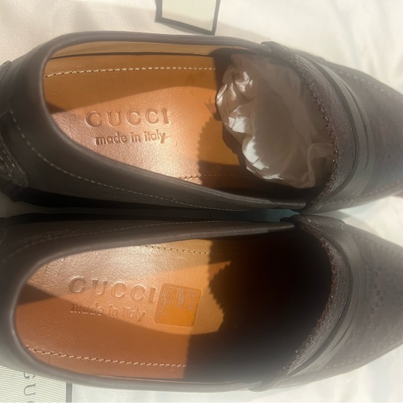 Gucci Diamante Brown Leather Loafers US 8 Mens 255350 main image 5